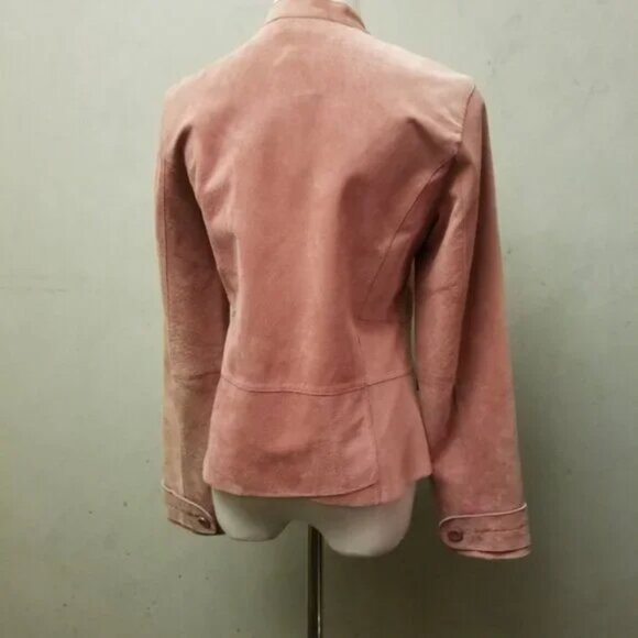 So Blue 100% Suede pink jacket women's size XS ( O24) - Picture 4 of 7